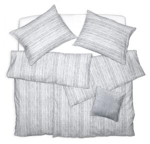 Obliečky KREP prúžky sivá Štandardný 1x paplón 140x200 + 1x vankúš 70x90 cm