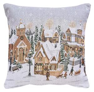 Dekoračný návlek MOTIV LUREX zimná krajinka 40x40 cm
