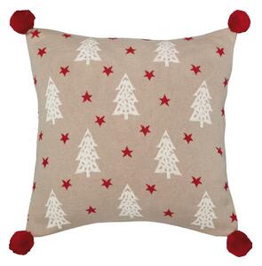 Dekoračný návlek pletený DESIGN stromčeky a hviezdy 45x45 cm