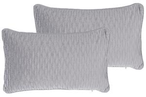 Sada 2 dekoratívnych vankúšov sivá polyester 30 x 50 cm obdĺžnikový tvar bez vzoru moderný klasický štýl doplnky
