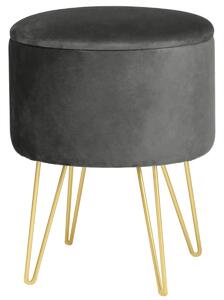 Ak furniture Taburetka Lili s úložným priestorom sivá