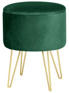 Ak furniture Taburetka Lili s úložným priestorom zelená