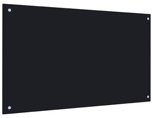 Kuchynská zástena, čierna 100x60 cm, tvrdené sklo