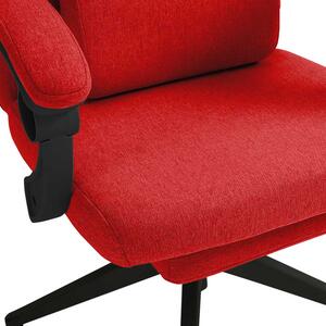 Kancelárska otočná stolička s opierkou hlavy - červená