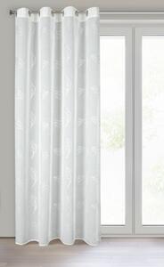 Biela záclona so striebornou potlačou IZABEL na krúžkoch 140 x 250 cm
