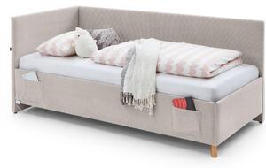 MUZZA Detská posteľ Loop 120 x 200 cm s bočnicou a úložným priestorom béžová