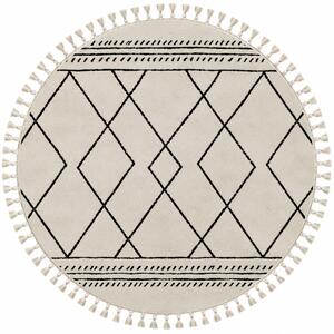 My Flair, Kusový koberec Moroccan Desert weiß/schwarz kruh, 140x140 (priemer) kruh, čiernobiela, obývacia izba