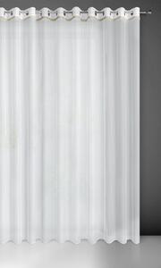 Biela záclona na krúžkoch so zlatou čipkou MERIL 300 x 250 cm