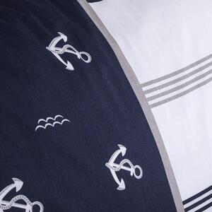 Bavlnené posteľné obliečky MARINE modro-biela