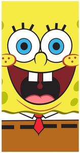 Detská plážová osuška Vysmiaty SpongeBob - 100% bavlna s gramážou 300 gr./m2 - 70 x 140 cm