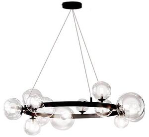 Toolight - závesné svietidlo sklenené gule 15xG9 40W APP906-15CP, čierna, OSW-04034
