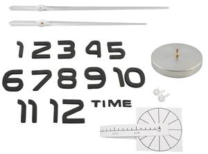 Ruhhy 22143 Dizajnové 3D nalepovacie hodiny 130 cm strieborná