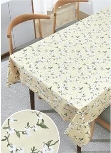 Obrus PVC 3581572, metráž, šířka 140 cm, čerešňové kvety na žltom podklade, IMPOL TRADE