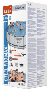 Bestway 5612Z Záhradný bazén Steel Pre MAX 4.88mx 1.22 Pool Set s kartušovou filtráciou