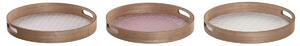 Tácka na chuťovky DKD Home Decor Scandi Ružová Biela 35 x 35 x 5 cm Drevo MDF (3 kusov)