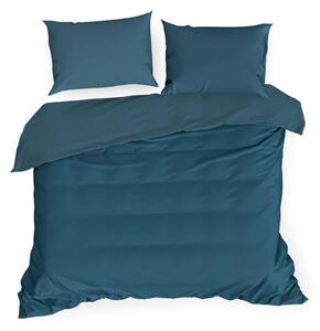 EUROFIRANY Hladká a ľahká posteľná bielizeň z kvalitnej bavlnenej tkaniny 180 cm x 200 cm tmavomodrá satén 100% bavlna