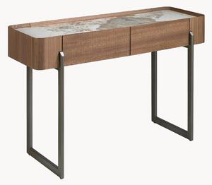 Konzolový stolík so zásuvkami a's doskou v mramorovom vzhľade Ramón
