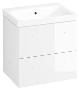 Kúpeľňová skrinka s umývadlom Cersanit Medley 60x61.5x45 cm biela lesk S801-352-DSM