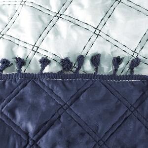 Prehoz na posteľ so strapcami Lelly – dark blue 220x240cm