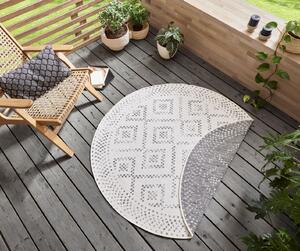 Mujkoberec Original Kusový koberec Nora 105004 Grey Creme kruh – na von aj na doma - 160x160 (priemer) kruh cm