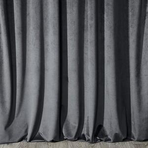 Zamatový záves Rosa tmavo-šedý 135×270 na páske
