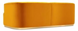Žltá Trojmiestna zamatová pohovka Goct 240 × 88 × 74 cm MICADONI HOME