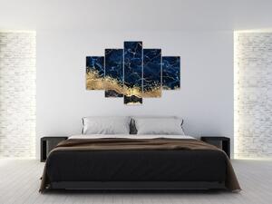 Obraz - Tmavo-modrý mramor (150x105 cm)