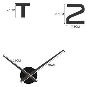 Ruhhy 19928 Dizajnové 3D nalepovacie hodiny 130 cm čierne