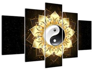Obraz - Zlatý Yin-Yang (150x105 cm)