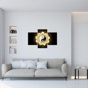Obraz - Zlatý Yin-Yang (90x60 cm)