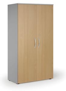 Kancelárska skriňa s dverami PRIMO KOMBI, 3 police, 1497 x 800 x 400 mm, dub prírodný / biela