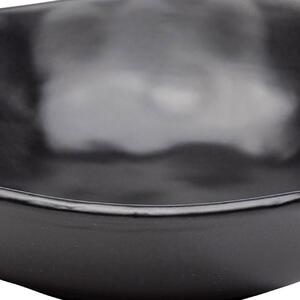 KARE DESIGN Sada 4 ks − Hlboký tanier Organic Black Ø 22 cm 5,8 × 22 × 22 cm