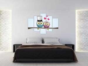 Obraz - Zamilované sovičky (150x105 cm)