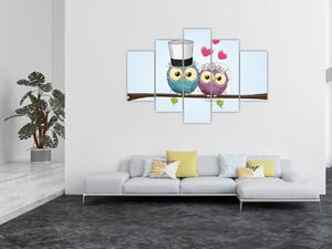 Obraz - Zamilované sovičky (150x105 cm)