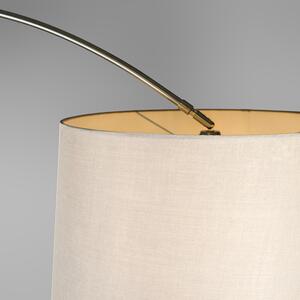 Oblúková lampa oceľová tkanina tienidlo biela 45 cm - XXL