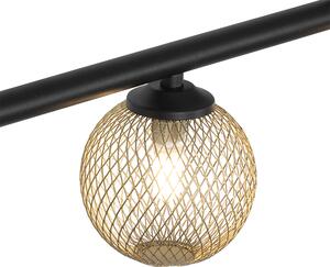 Moderná závesná lampa čierna so zlatom 100 cm 5-svetelná - Athens Wire