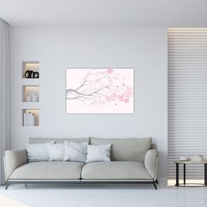 Obraz - Ružové kvety (90x60 cm)