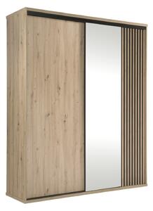 Šatníková skriňa NALANI 180cm, dub artisan + čierna