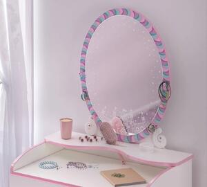 Kombinovaná komoda so zrkadlom Susy - biela/ružová