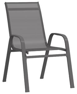 Stohovateľné záhradné stoličky 2 ks sivé textilénová látka