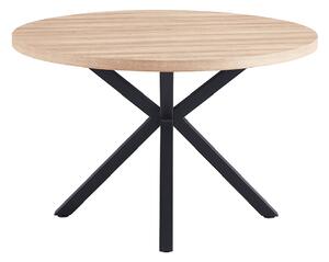 KONDELA Jedálenský stôl, dub sonoma/čierna, priemer 120 cm, MEDOR