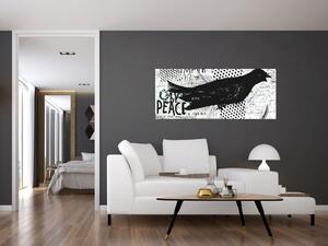Obrázok - Street art - bird (120x50 cm)