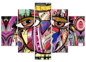 Obraz - Street art - sova (150x105 cm)