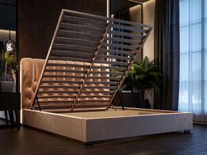 - Luxusná čalúnená posteľ PERLA ROZMER: 120 x 200 cm, TYP ROŠTU: DREVENÝ ROŠT