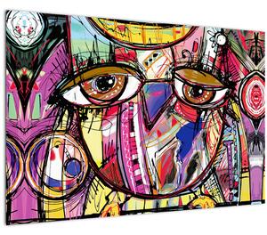 Obraz - Street art - sova (90x60 cm)