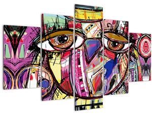 Obraz - Street art - sova (150x105 cm)