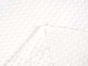 Detská látka Minky 3D bodky MKP-016 Krémovo biela - šírka 150 cm