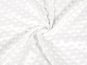 Detská látka Minky 3D bodky MKP-016 Krémovo biela - šírka 150 cm