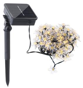 KIK KX4969 Svetelná reťaz solárna, kvety 50 LED, 7 m teplá biela