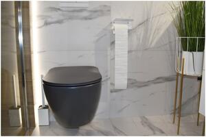 Deante Peonia Zero, závesná WC misa RimFree, 51 x 36 cm, antracitová-titanium, CDE_DZPW